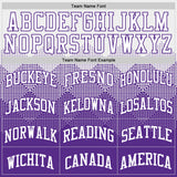 Custom White Purple Gradient Square Shapes Round Neck Sublimation Basketball Suit Jersey