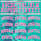 Custom Teal Pink Royal-White Splash Round Neck Sublimation Basketball Suit Jersey