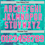 Custom Teal Pink Royal-White Splash Round Neck Sublimation Basketball Suit Jersey