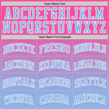Custom Pink Light Blue-White Fade Fashion Round Neck Sublimation Basketball Suit Jersey