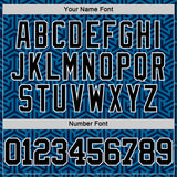 Custom Blue Black-White Arrow Shape Round Neck Sublimation Basketball Suit Jersey