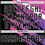 Custom Pink Black-White Line Round Neck Sublimation Basketball Suit Jersey