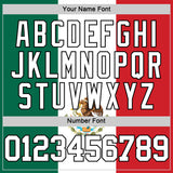Custom Kelly Green White Red-Black Mexican Flag Round Neck Sublimation Basketball Suit Jersey