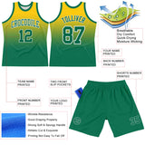 Custom Yellow Kelly Green-White Fade Fashion Round Neck Sublimation Basketball Suit Jersey