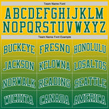 Custom Yellow Kelly Green-White Fade Fashion Round Neck Sublimation Basketball Suit Jersey