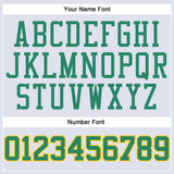 Custom White Kelly Green-Gold Round Neck Suit Basketball Jersey