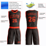 Custom Brown Orange Round Neck Suit Basketball Jersey