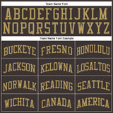 Custom Brown Old Gold Round Neck Suit Basketball Jersey