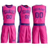 Custom Pink Purple Round Neck Suit Basketball Jersey
