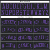 Custom Black Purple Round Neck Suit Basketball Jersey
