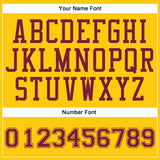 Custom Gold Maroon Round Neck Suit Basketball Jersey