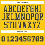 Custom Gold Navy Round Neck Suit Basketball Jersey