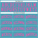 Custom Teal Pink Round Neck Suit Basketball Jersey