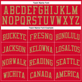 Custom Red Old Gold Round Neck Suit Basketball Jersey