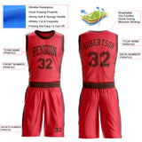 Custom Fire Red Brown Round Neck Suit Basketball Jersey