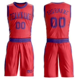 Custom Fire Red Purple Round Neck Suit Basketball Jersey