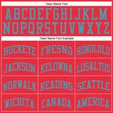 Custom Fire Red Teal Round Neck Suit Basketball Jersey