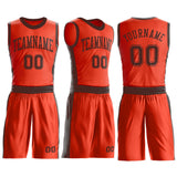 Custom Orange Brown Round Neck Suit Basketball Jersey