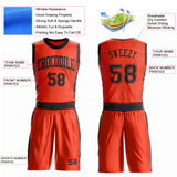 Custom Orange Black Round Neck Suit Basketball Jersey