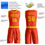 Custom Orange Gold Round Neck Suit Basketball Jersey