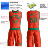 Custom Orange Kelly Green Round Neck Suit Basketball Jersey