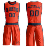 Custom Orange Navy Round Neck Suit Basketball Jersey