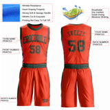 Custom Orange Green Round Neck Suit Basketball Jersey