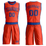 Custom Orange Royal Round Neck Suit Basketball Jersey