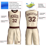 Custom Cream Brown Round Neck Suit Basketball Jersey