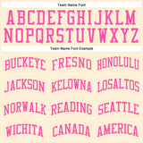 Custom Cream Pink Round Neck Suit Basketball Jersey