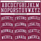 Custom Maroon White Round Neck Suit Basketball Jersey
