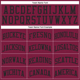 Custom Maroon Black Round Neck Suit Basketball Jersey