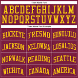 Custom Maroon Gold Round Neck Suit Basketball Jersey
