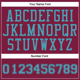 Custom Maroon Teal Round Neck Suit Basketball Jersey