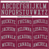 Custom Maroon Gray Round Neck Suit Basketball Jersey