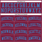 Custom Maroon Blue Round Neck Suit Basketball Jersey