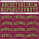 Custom Maroon Neon Green Round Neck Suit Basketball Jersey