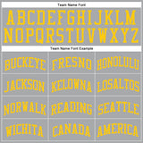 Custom Gray Gold Round Neck Suit Basketball Jersey