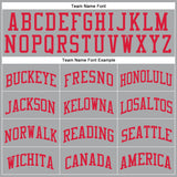 Custom Gray Red Round Neck Suit Basketball Jersey