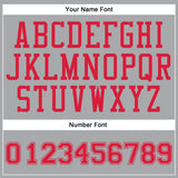 Custom Gray Red Round Neck Suit Basketball Jersey
