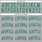 Custom Gray Kelly Green Round Neck Suit Basketball Jersey