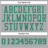 Custom Gray Kelly Green Round Neck Suit Basketball Jersey