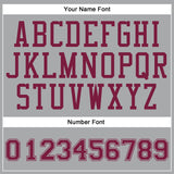 Custom Gray Maroon Round Neck Suit Basketball Jersey