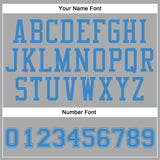 Custom Gray Blue Round Neck Suit Basketball Jersey