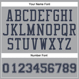 Custom Gray Navy Round Neck Suit Basketball Jersey