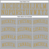 Custom Gray Old Gold Round Neck Suit Basketball Jersey