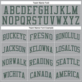 Custom Gray Green Round Neck Suit Basketball Jersey