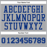 Custom Gray Royal Round Neck Suit Basketball Jersey