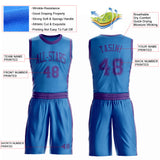 Custom Blue Purple Round Neck Suit Basketball Jersey