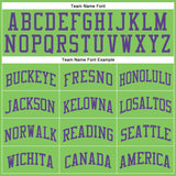 Custom Neon Green Purple Round Neck Suit Basketball Jersey